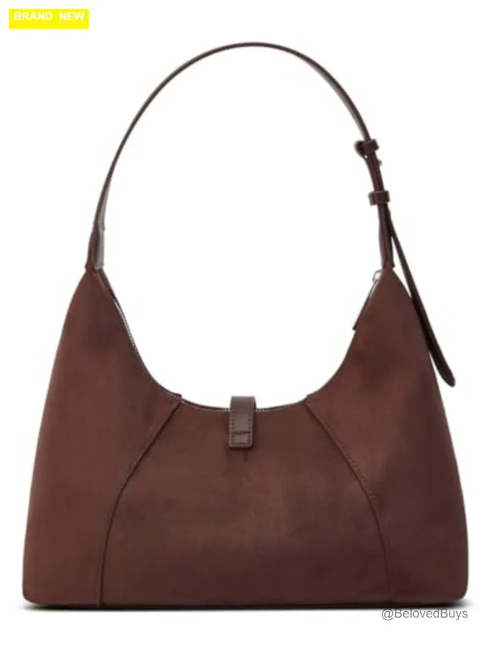 Suede Crescent Shoulder Bag Small Hobo Underarm Purse Crossbody